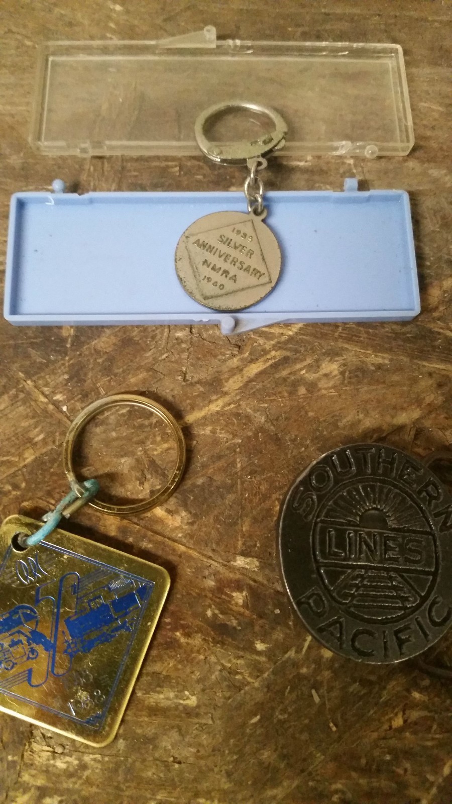 Assorted Railroad Belt Buckles Pins Key Chain Coaster Lot NMRA