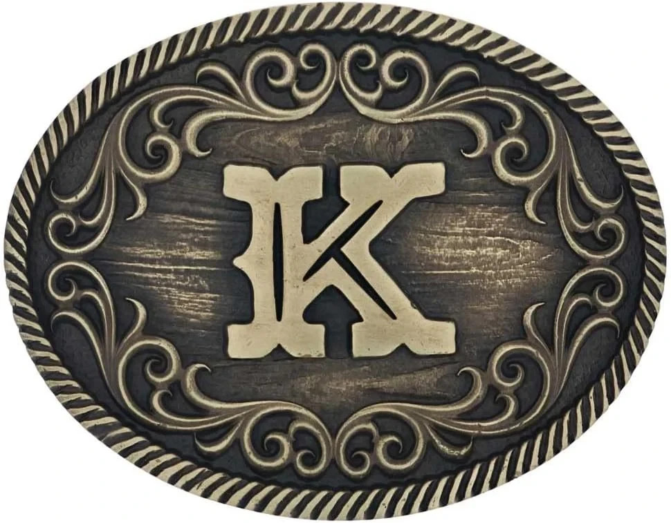 Montana Silversmiths Filigree Initial Attitude Belt Buckle