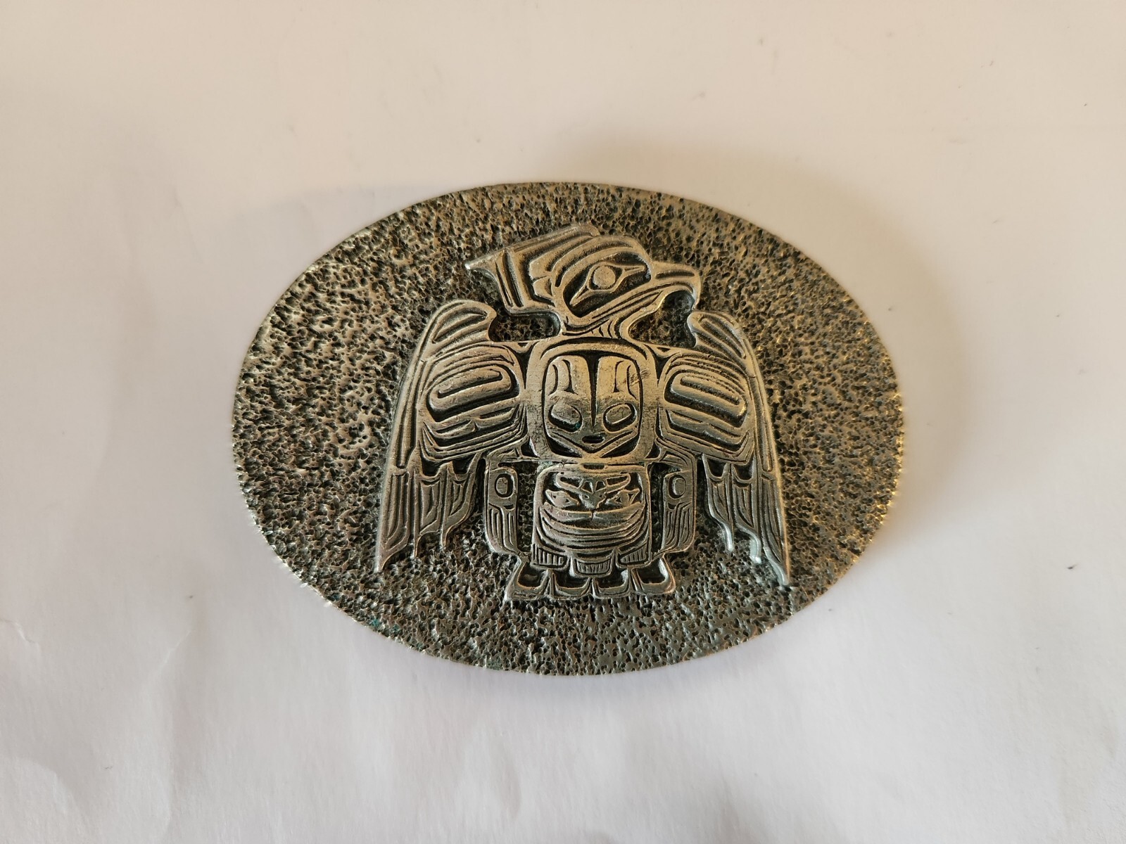 Pewter Aztec Design Belt Buckle. Frederick Of Canada Brand. 7-31-2383