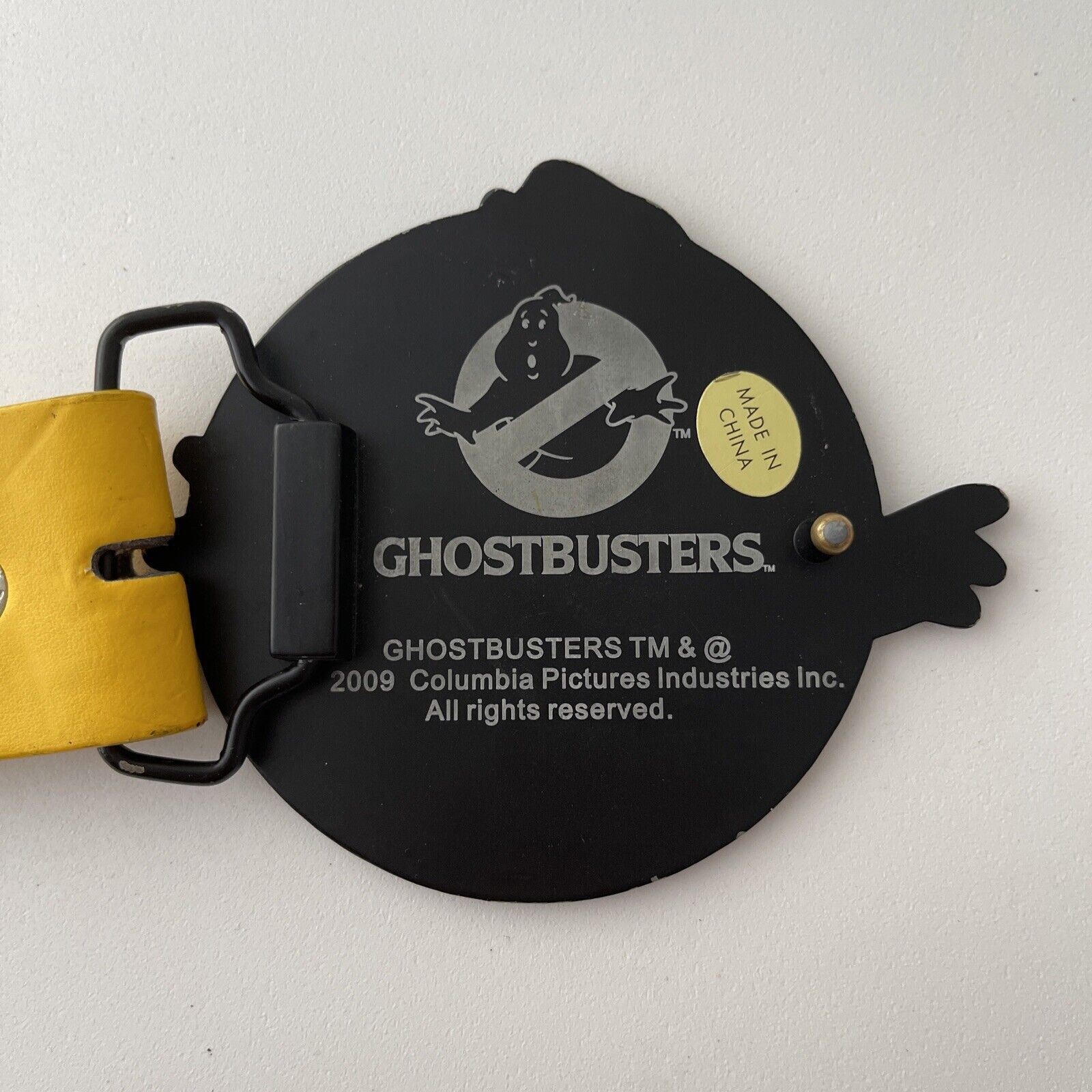 Ghostbusters Logo Belt Buckle Glows In The Dark w/ 3-Row Metal Studded Belt