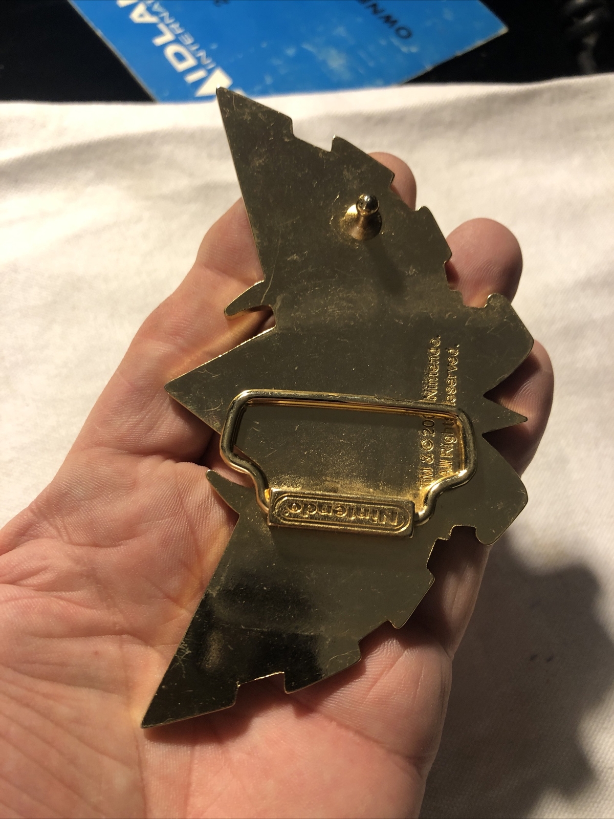 2007 LEGEND OF ZELDA Triforce NINTENDO Gold And Black BELT BUCKLE 4.75”