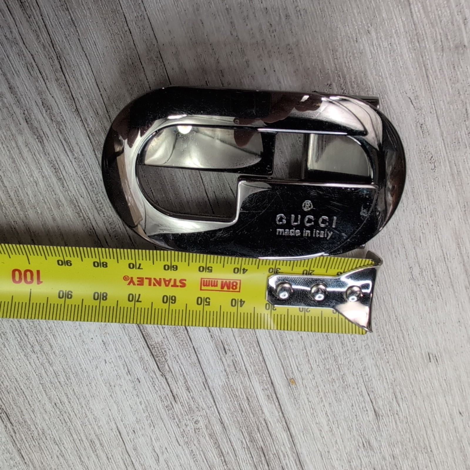 Authentic GUCCI Silver Tone Interlocking G Belt Buckle Made in Italy Designer