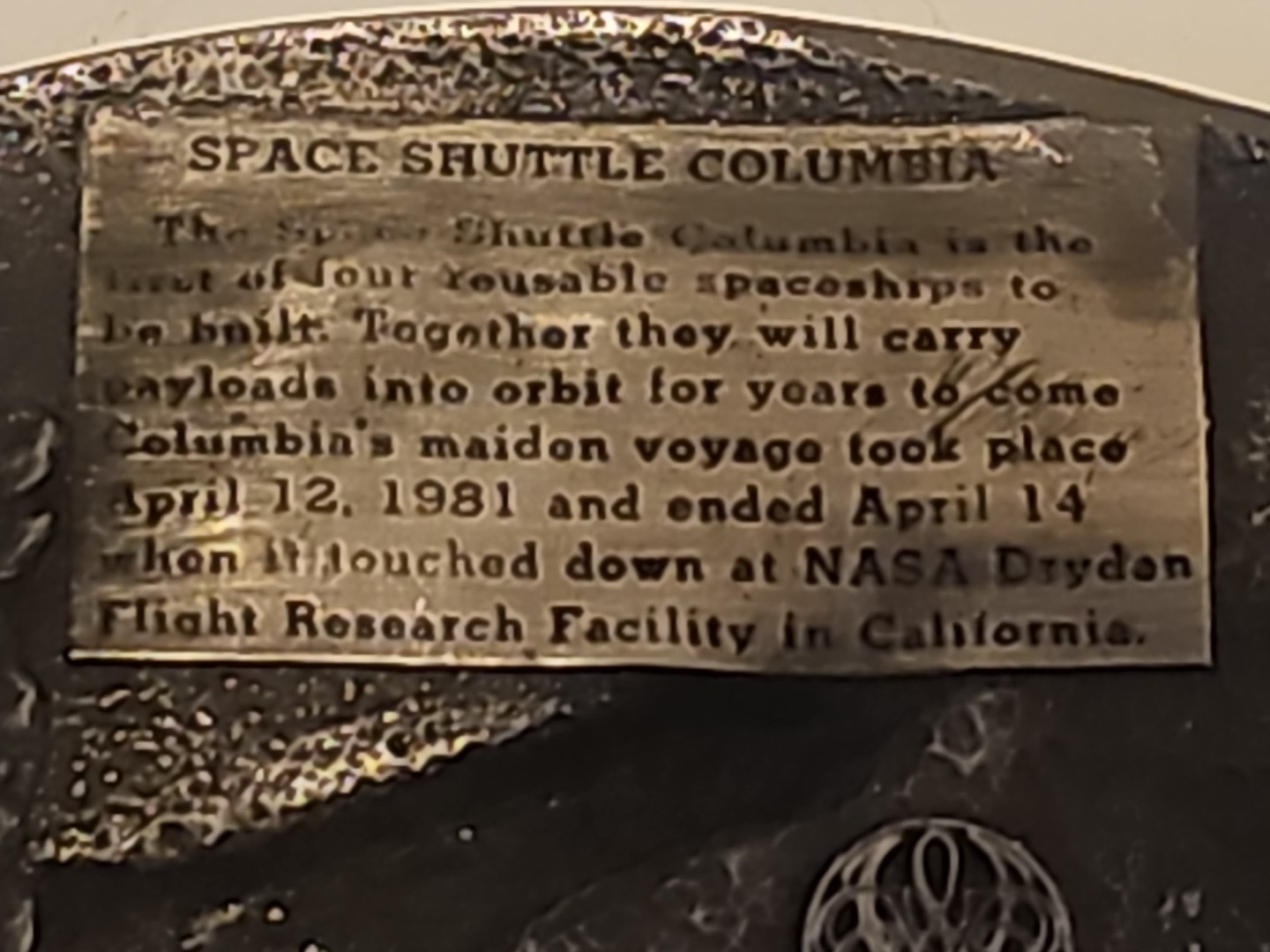 1982 The Space Shuttle Columbia NASA Flight Belt Buckle Bergamot Brass Works