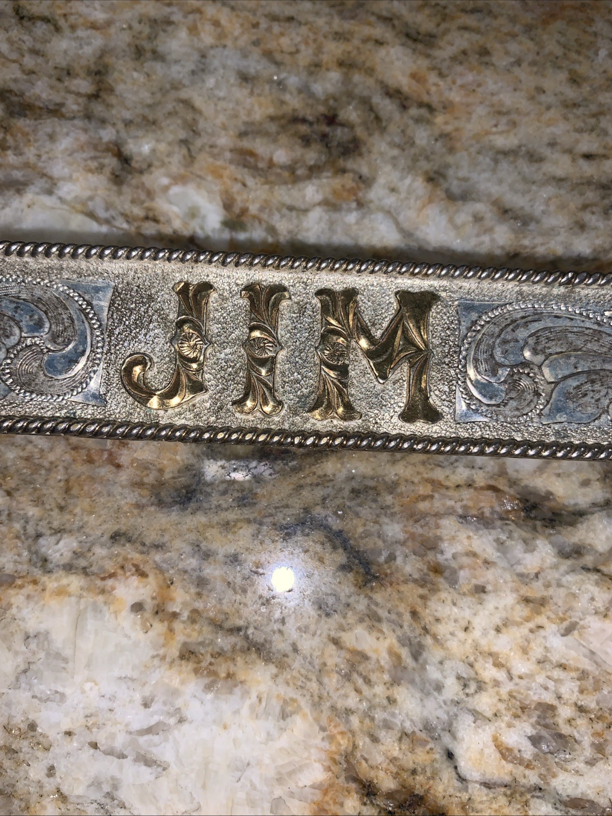JUSTIN SILVER MEXICO “JIM” Name Plate 6.25” WESTERN