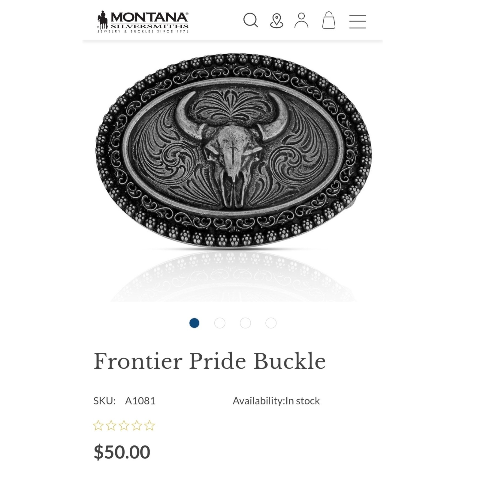 Montana Silversmiths Frontier Pride Buffalo Skull Western Belt Buckle NEW