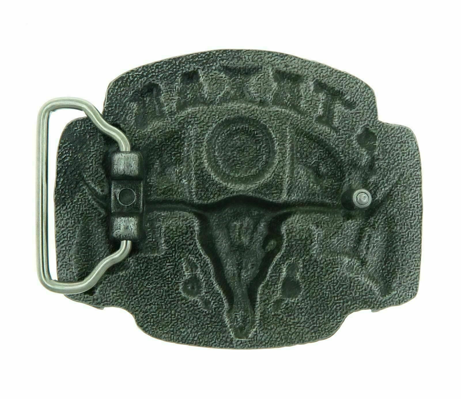Texas State Flags Long Horn Bull Western Cowboy Enamel Metal Belt Buckle