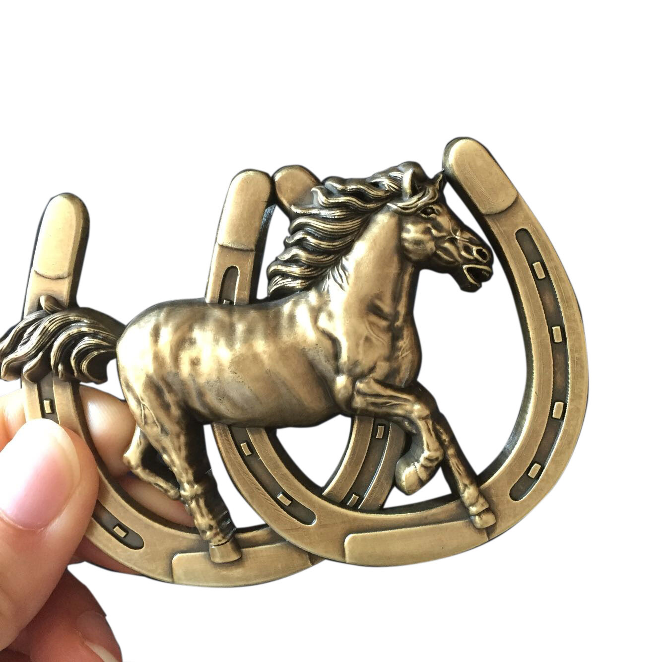 Antique Bronze Plated Horse Horseshoe Belt Buckle also Stock in the US