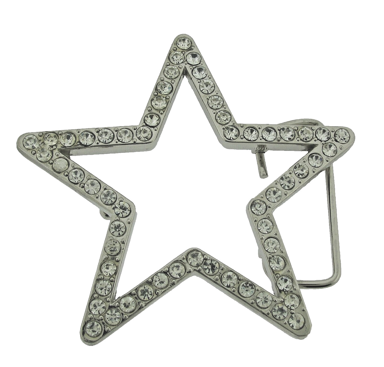 New Men Big Silver Metal Star Belt Buckle Rhinestone Blinged Style Cowgirl Rodel