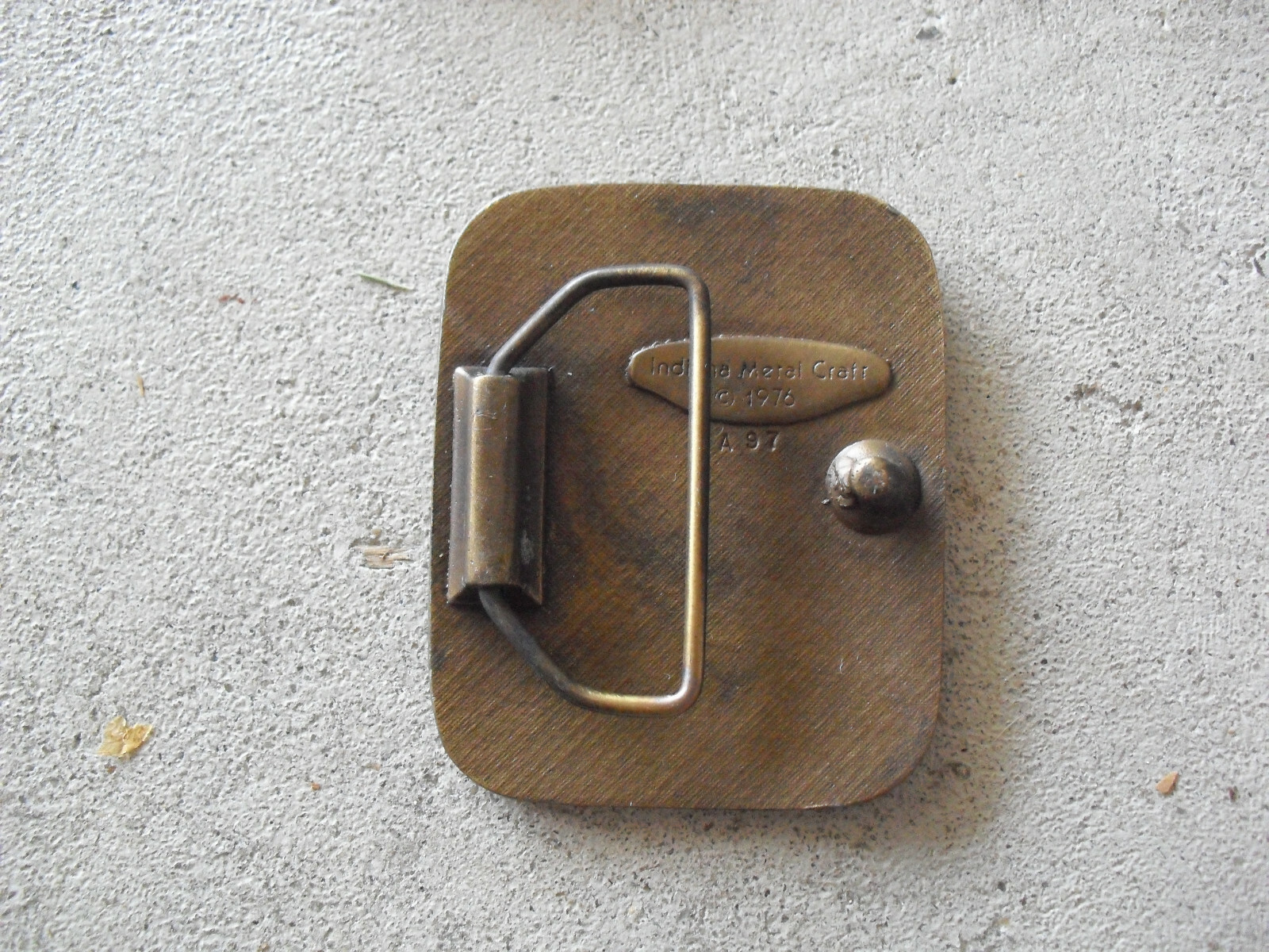 Vintage Brass Indiana Metal Craft Bass Fish Belt Buckle 2 1/4&Prime; Wide