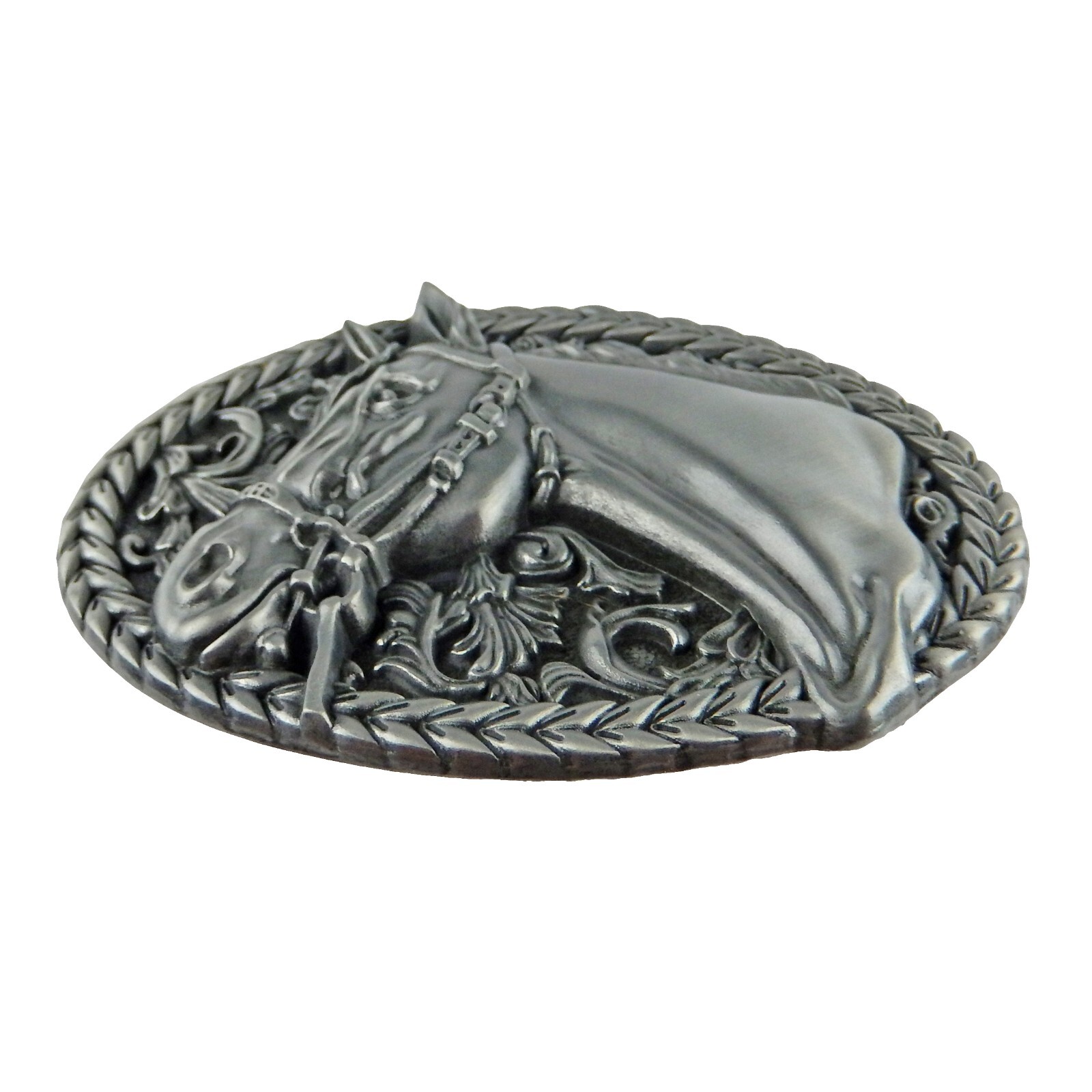 Men&rsquo;s Western Horse Head Belt Buckle Antique Silver Tone Fits 1.5 inch Belt