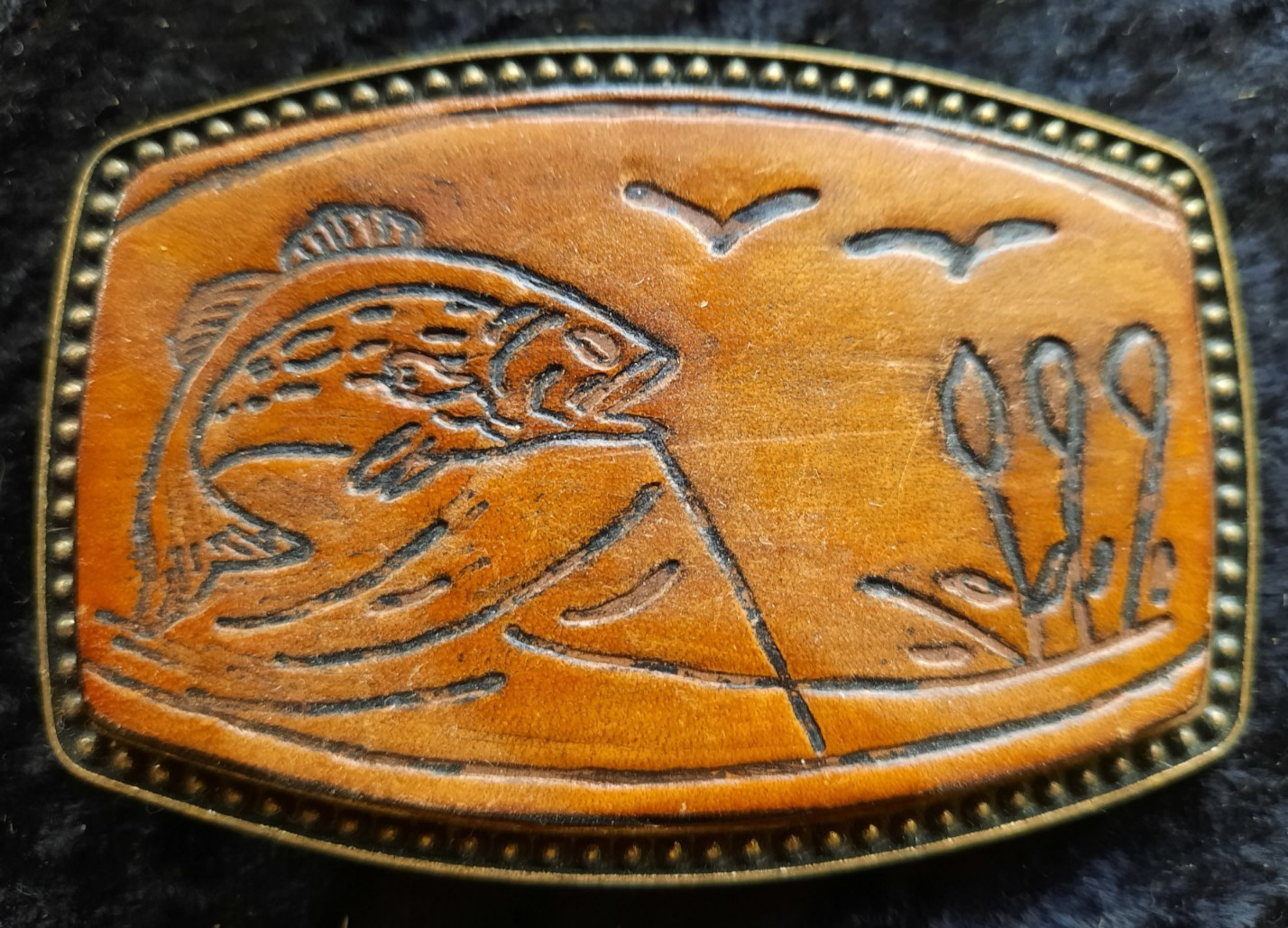 Vintage Fish Leather Belt Buckle