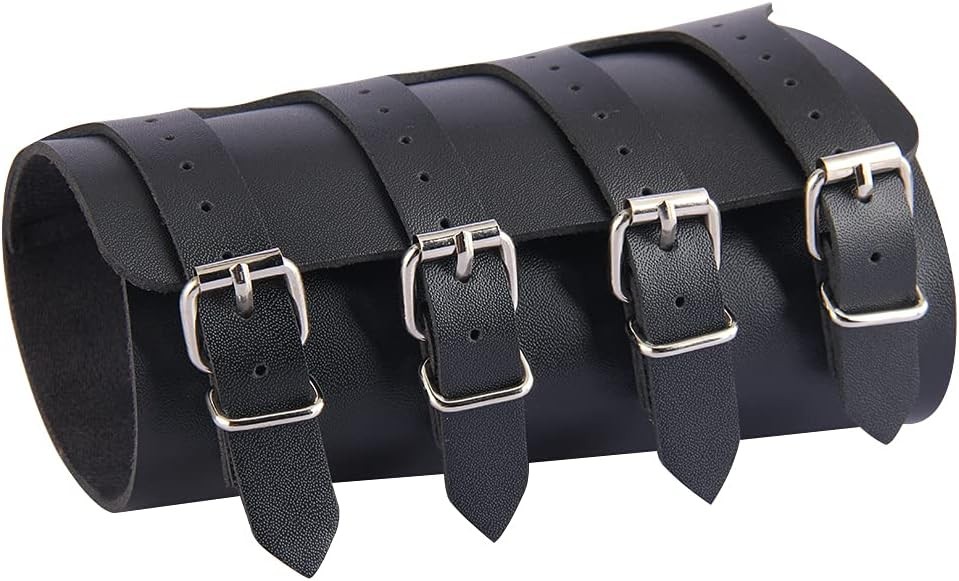 Leather Bracers for Men Medieval Bracers Buckles Leather Arm Guards Cuff Leather