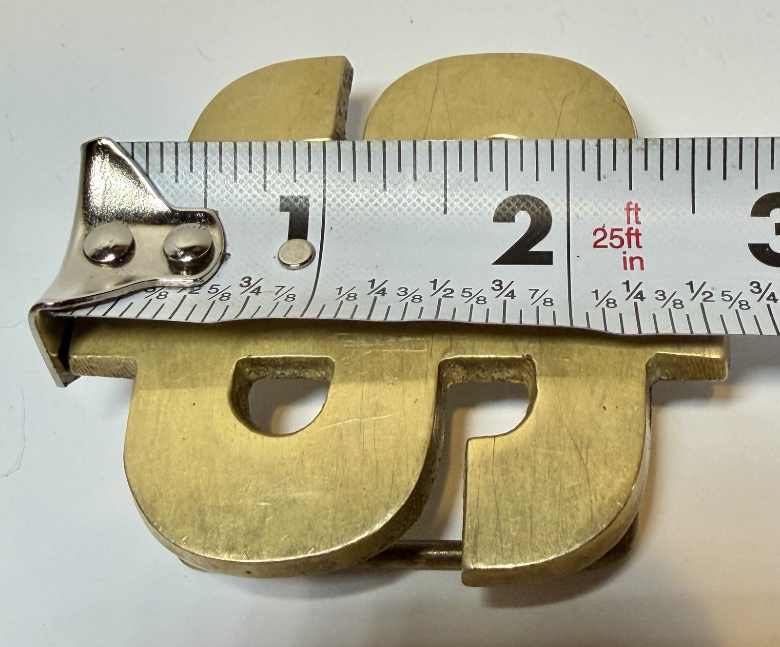 Vintage Solid Brass Dollar Sign Belt Buckle Money Symbol Financial Banker
