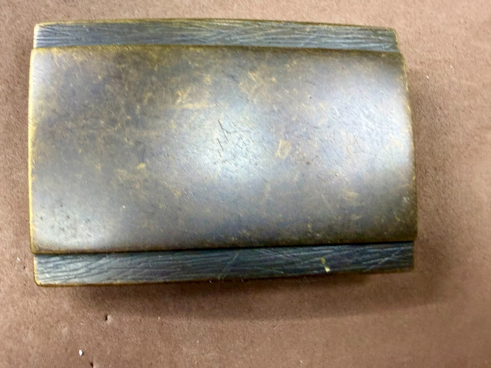 Rustic Simple Plain Textured Border Brass Tone Rectangular Belt Buckle