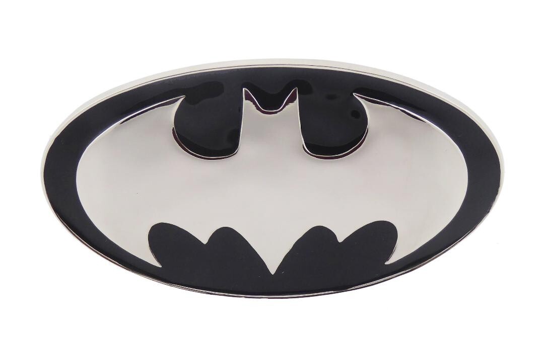 Batman 3d belt buckle Halloween Costume BLACK SILVER BEGINS LOGO DC Comics Men