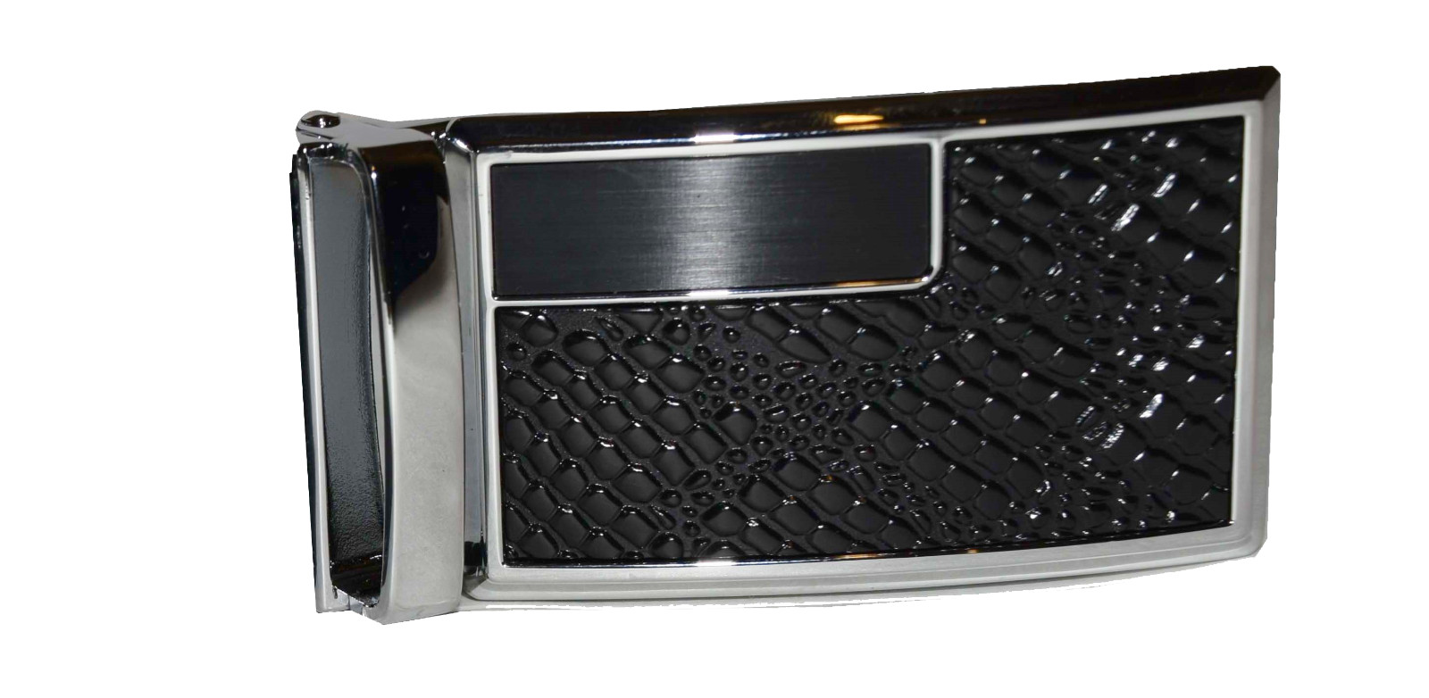 Men’s belt Buckle. Automatic sliding buckle Black and Silver Belt buckle only #7