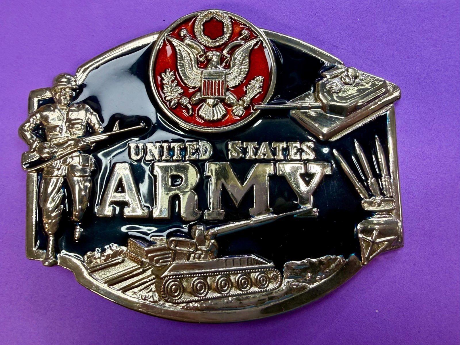 United States Army Military Soldier Veteran Commemorative Belt Buckle