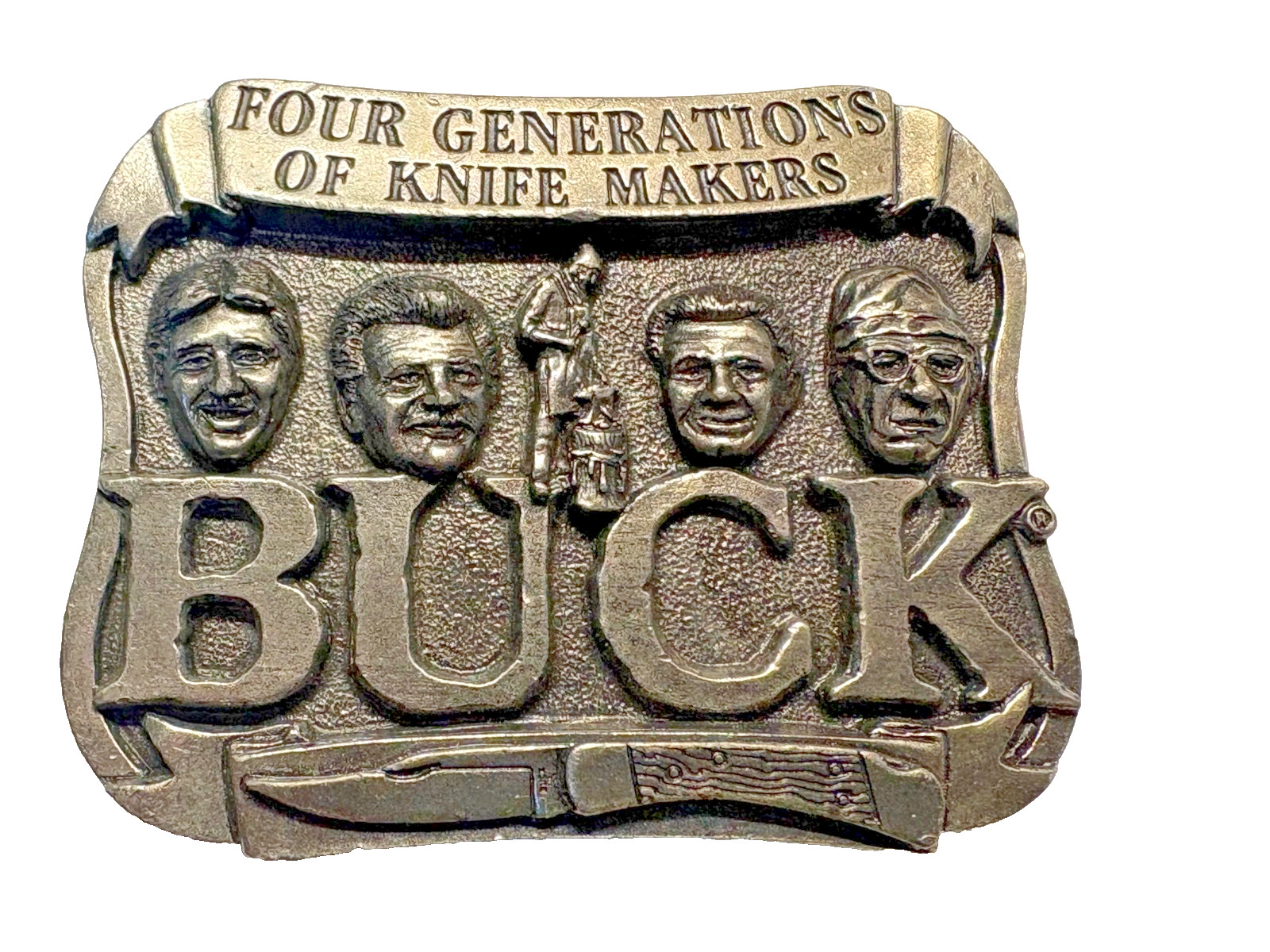 Original Buck Knives Commemorative Pewter Belt Buckle Discontinued. READ