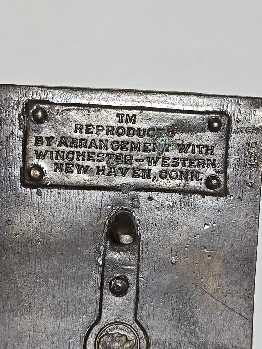 Winchester Repeating Arms New Haven Conn. Rifle Guns Vintage Brass Belt Buckle