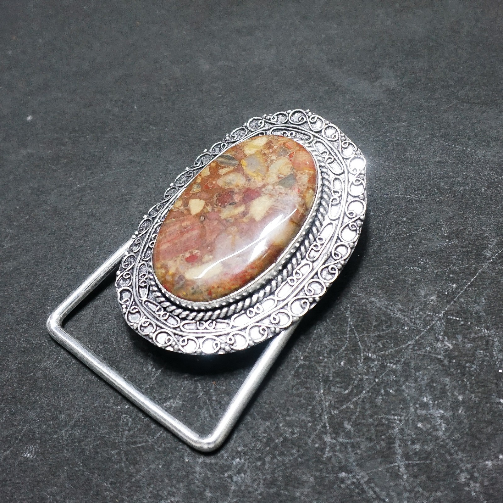 Belt Buckle For Men Handcrafted Coffee Jasper Cowboy Accessories For Men