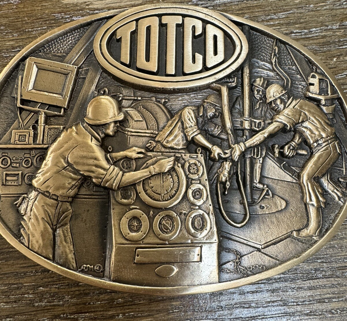 Hughes And Totco Vintage Oil Field Drilling Belt Buckles *MINT CONDITION*