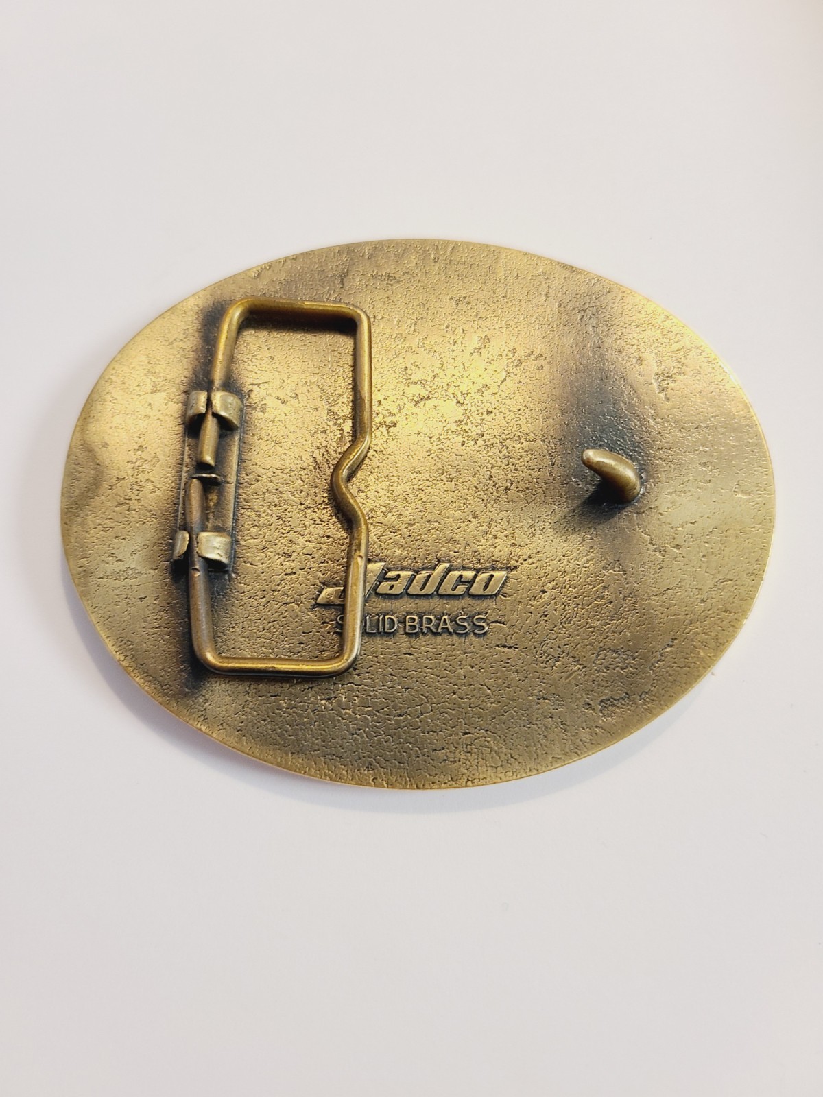 NRA LIFE MEMBER Oval Solid Brass « Right To Keep and Bear Arms » Belt Buckle