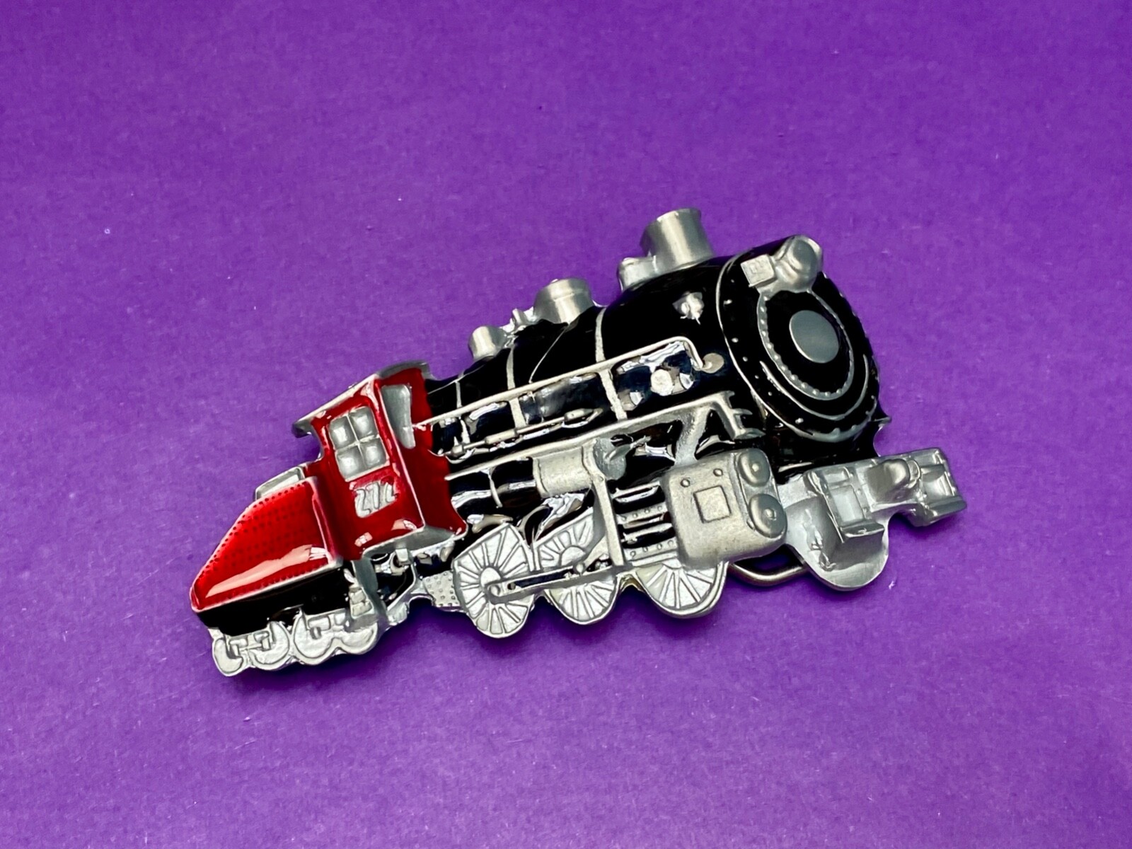 Steam Engine Train Locomotive Rail Road Collectors Vintage 1980 Belt Buckle