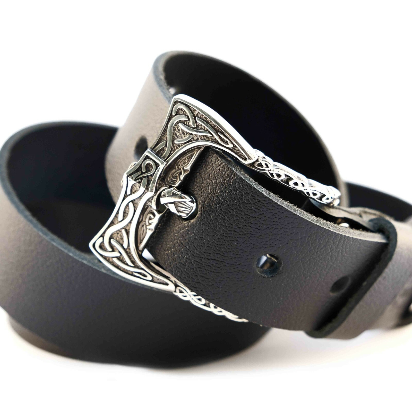German silver belt buckle Viking Axe, pin type Old Norse Scandinavian military