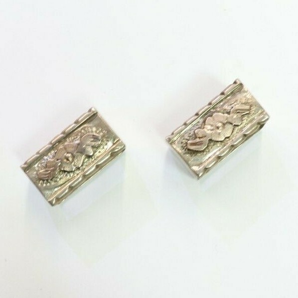Hecho En Mexico Belt Buckle Set Sterling Silver 925 Flowers Glam fits 20mm Belt