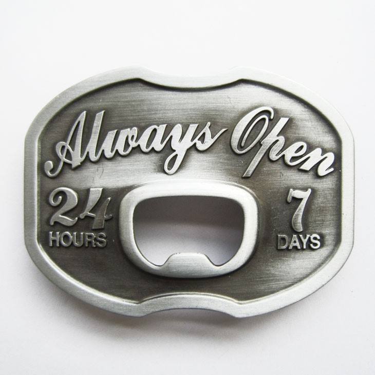 NEW ALWAYS OPEN BOTTLE OPENER BEER SODA BELT BUCKLE