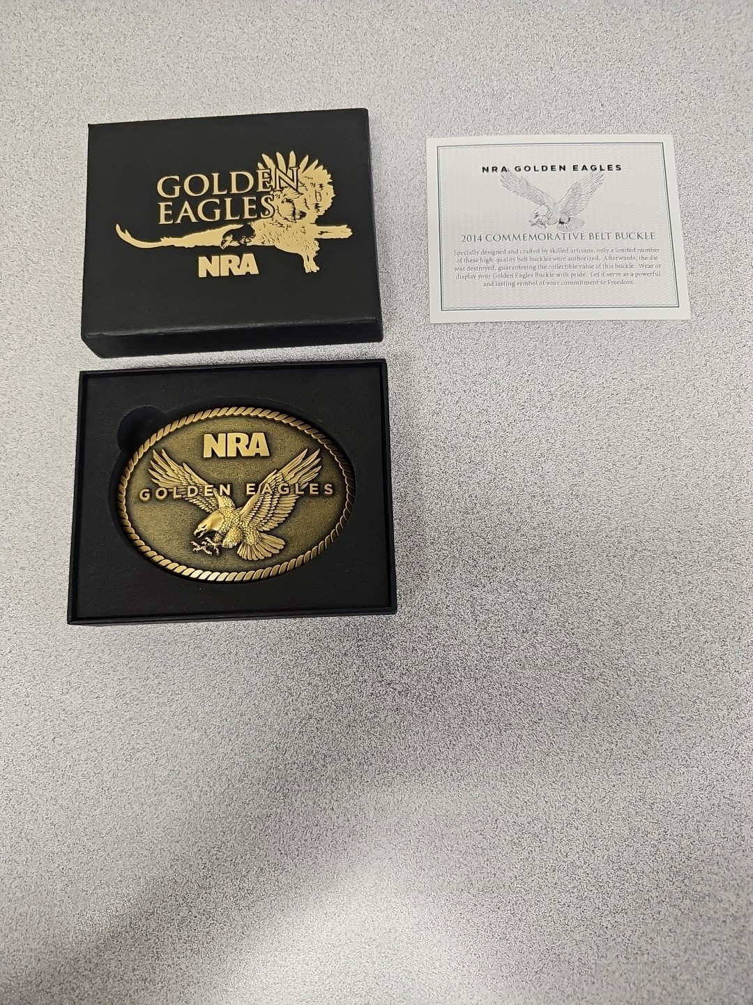 NRA Golden Eagles 2014 Commemorative Belt Buckle NEW