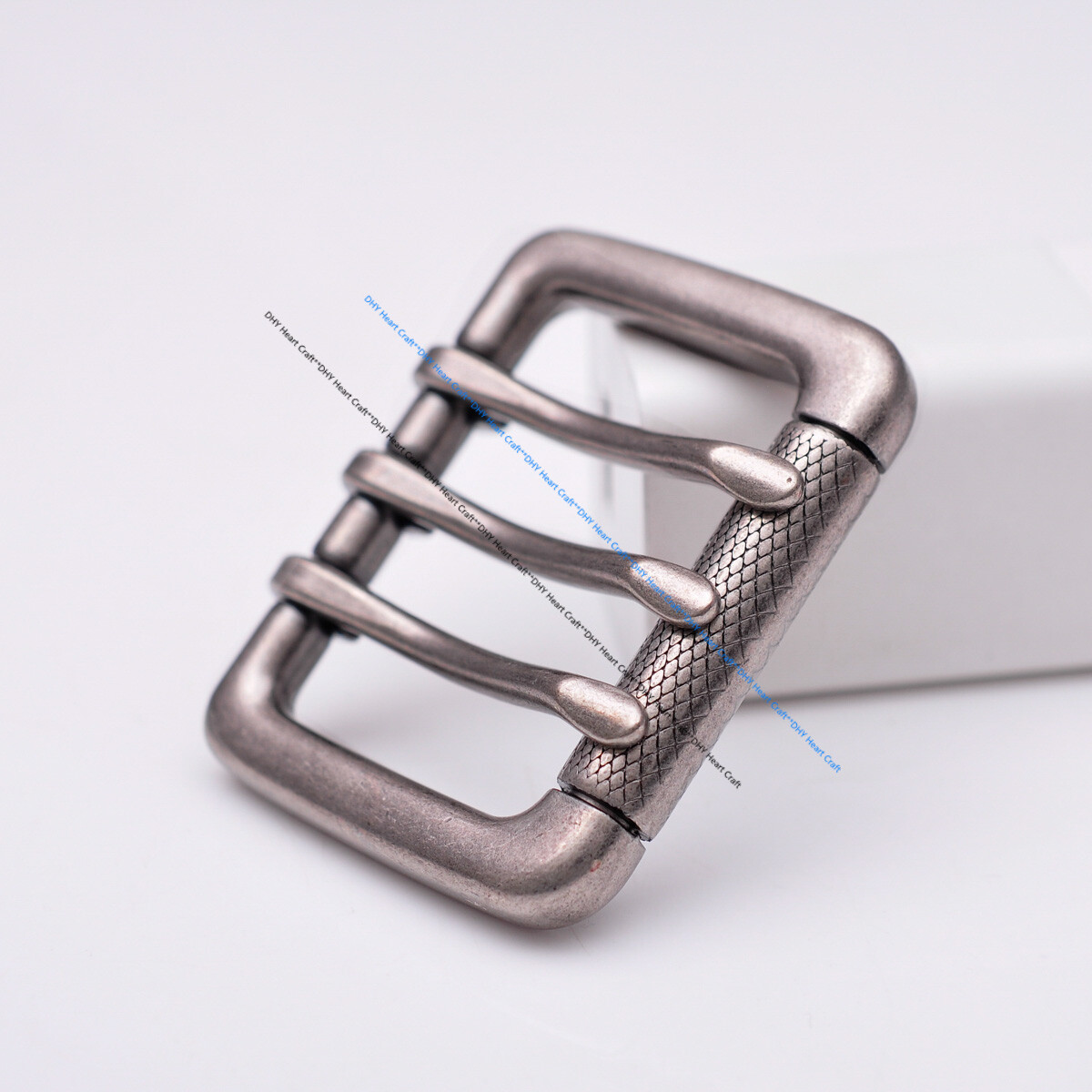 Heavy Sturdy Retro Triple Tongue Pin Prong Men Belt Buckle Fit 45MM Belt Straps