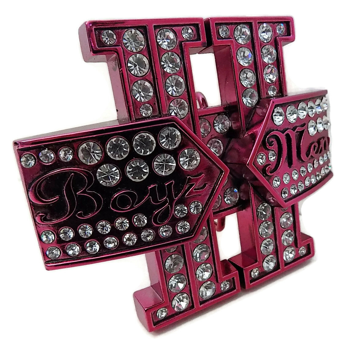 BOYZ 11 MEN BY WASHED UP HOLLYWOOD FUCHSIA WITH CRYSTALS 1½” LOGO BELT BUCKLE