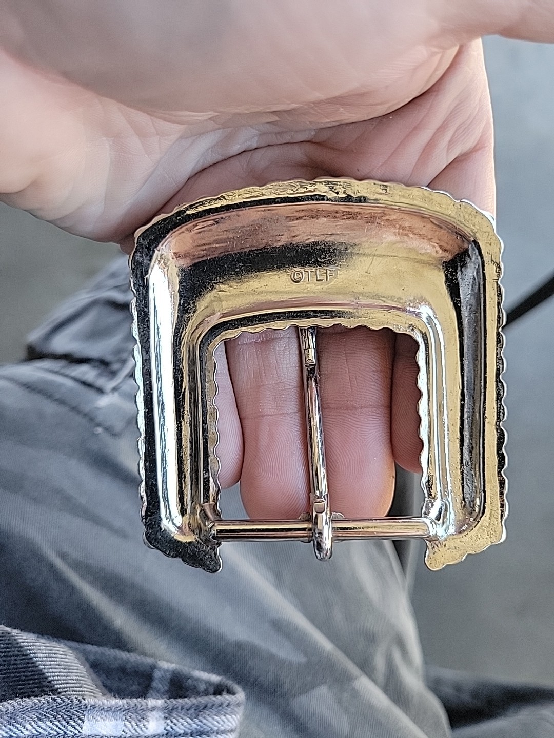 Vintage Flame Biker Style Belt Buckle Silver Tone Black
