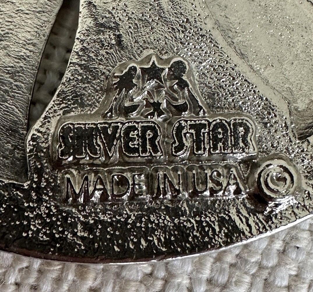 Silver Star The Original Spinner Wheel Belt Buckle 3.5&Prime; Diameter Made in USA