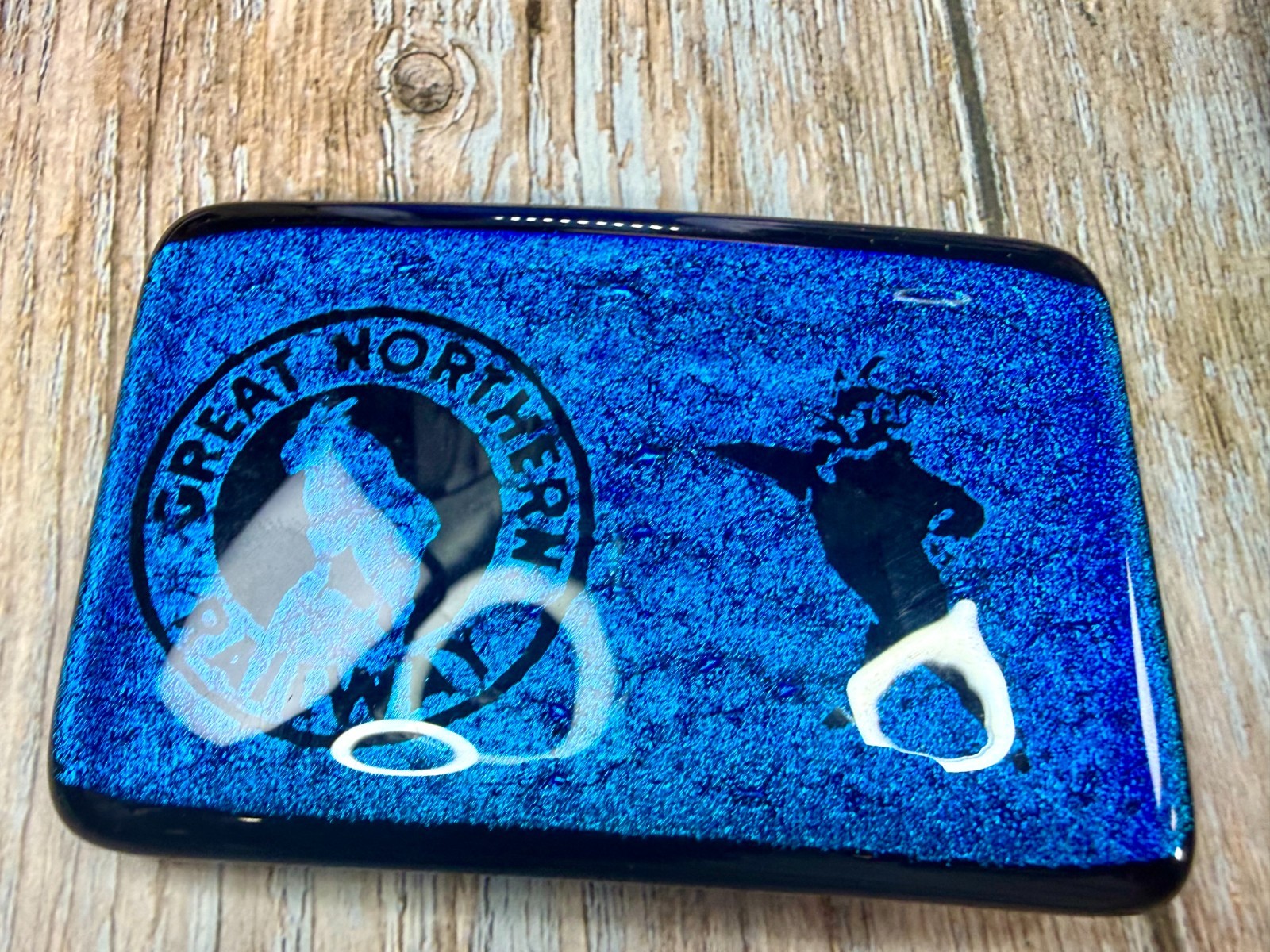 Great Northern Railway Locomotive Train Large Blue RARE Belt Buckle
