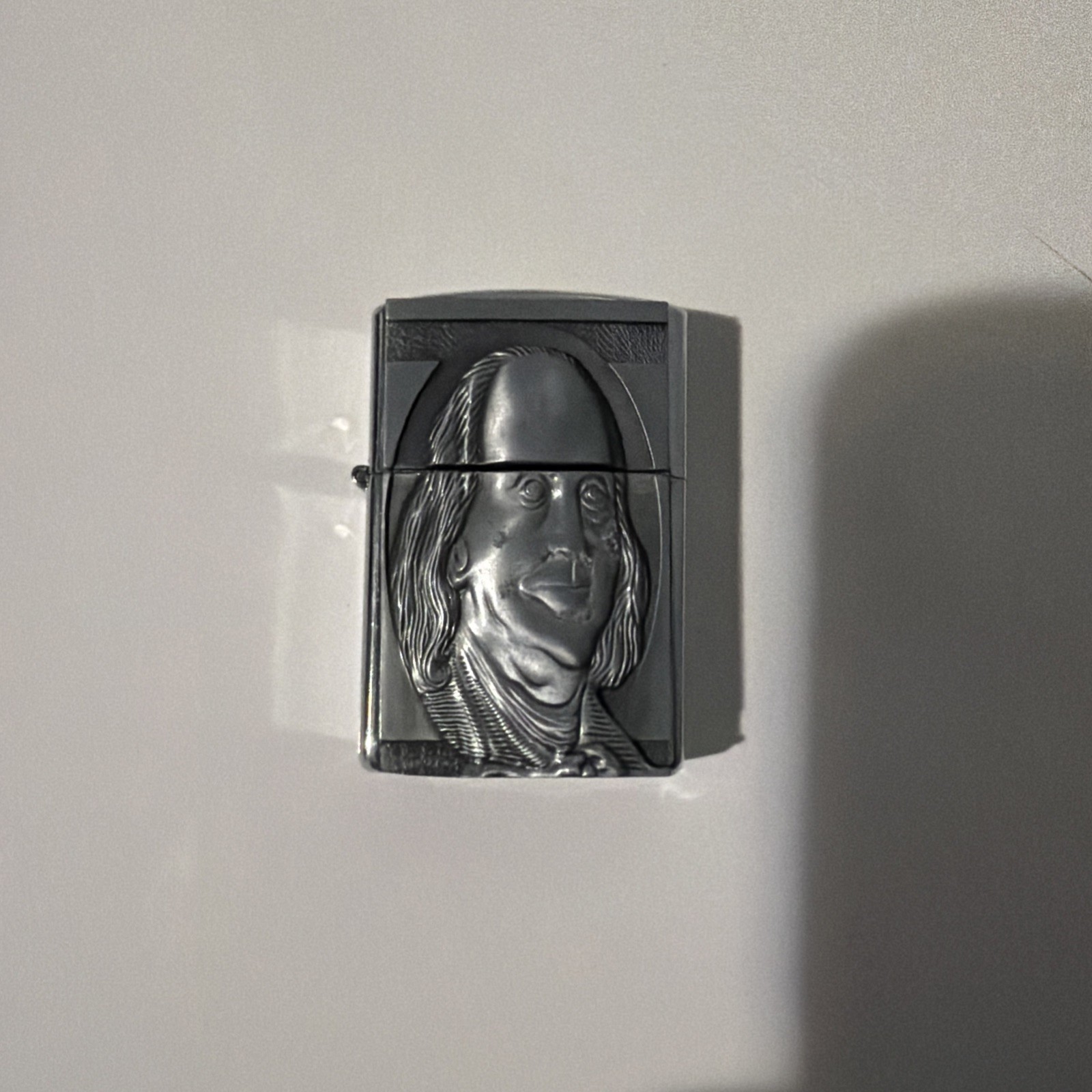 $100 Bill Benjamin Franklin Belt Buckle Combo With Hidden Flip Top Lighter New