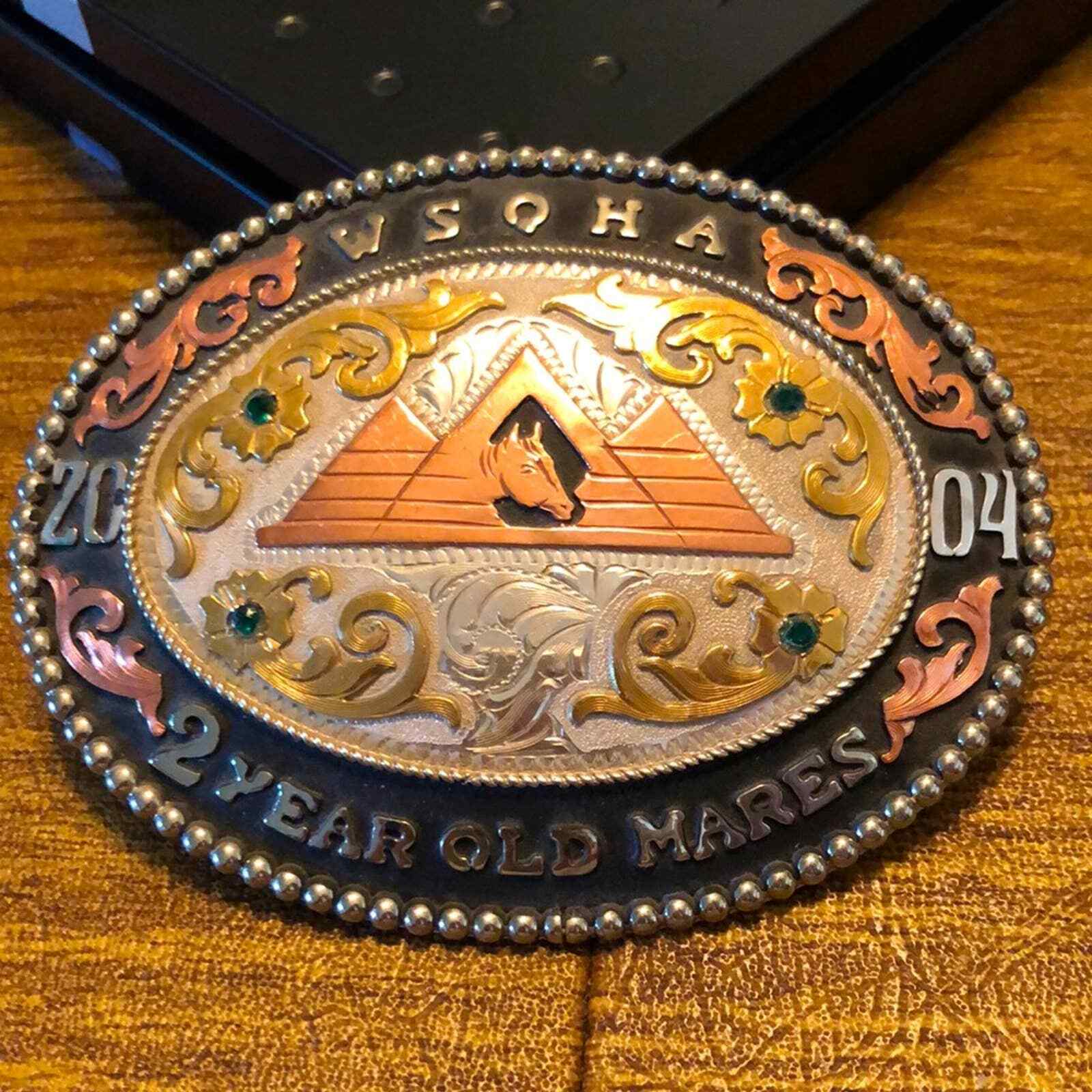 Frontier Brand WSQHA Q.H. Quarter Horse 2 Year Old Mares Trophy Belt Buckle