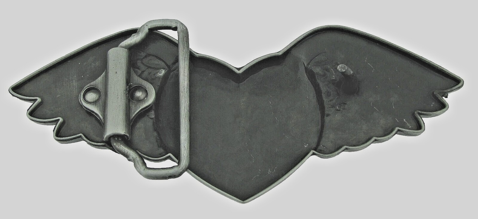 Heart Shaped Belt Buckle Wild at Heart Gray Brushed Vintage Metal Men Women New