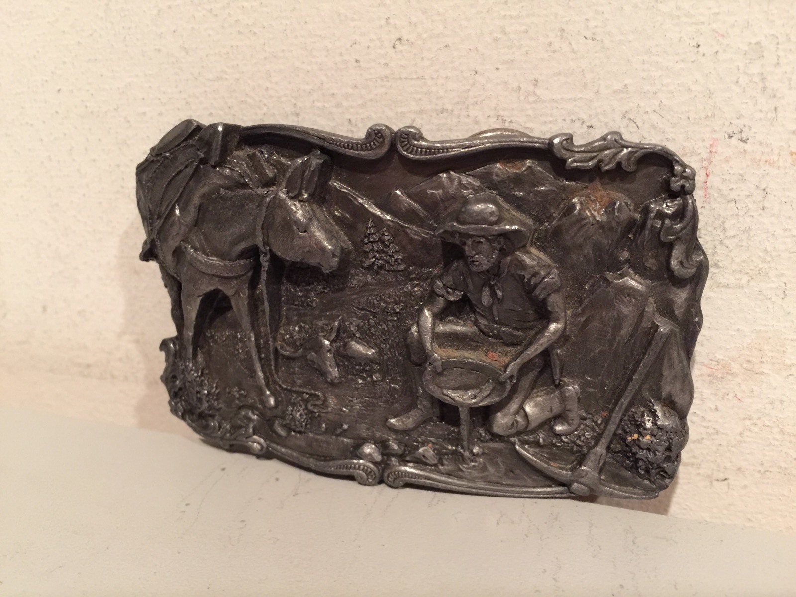 Vintage Arroyo Grande Buckle Co. 1981 B-10 Gold Mining Panning Belt Buckle!