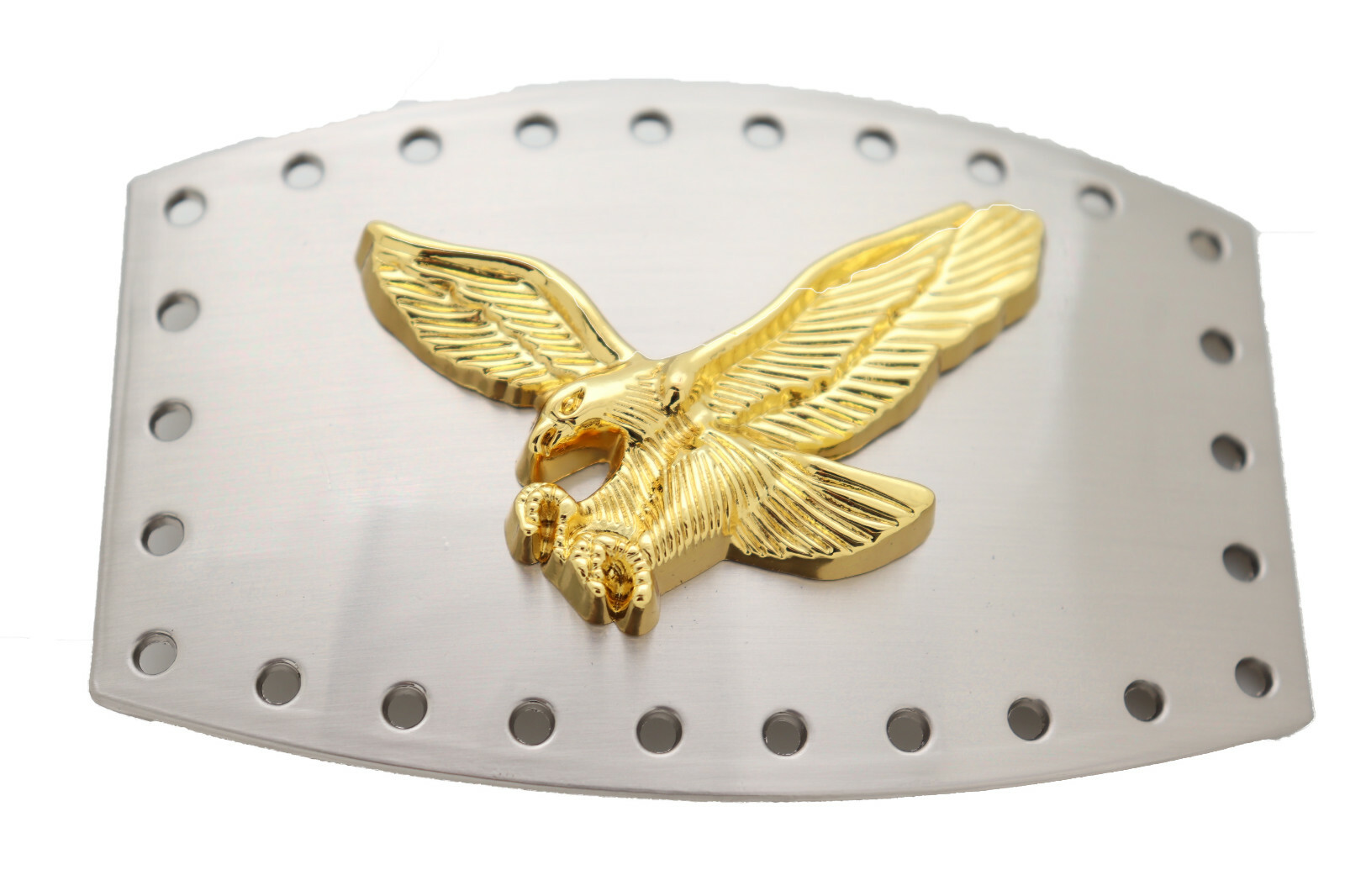 Men Western Silver Metal Buckle Square Gold Eagle Flying American Bird Accessory