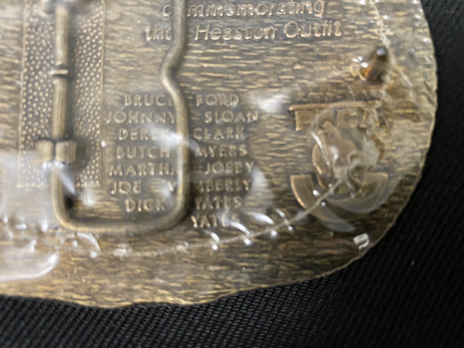 Hesston Belt Buckle 1986 3 3/4” Adult Size Brass Tournament Rodeo *New & Sealed*