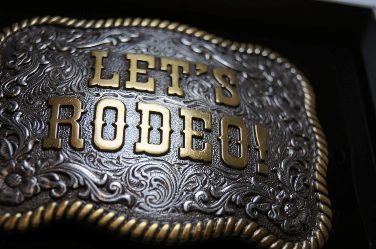 M&F WESTERN Nocona Western Let&rsquo;s Rodeo Rectangle Belt Buckle 37956