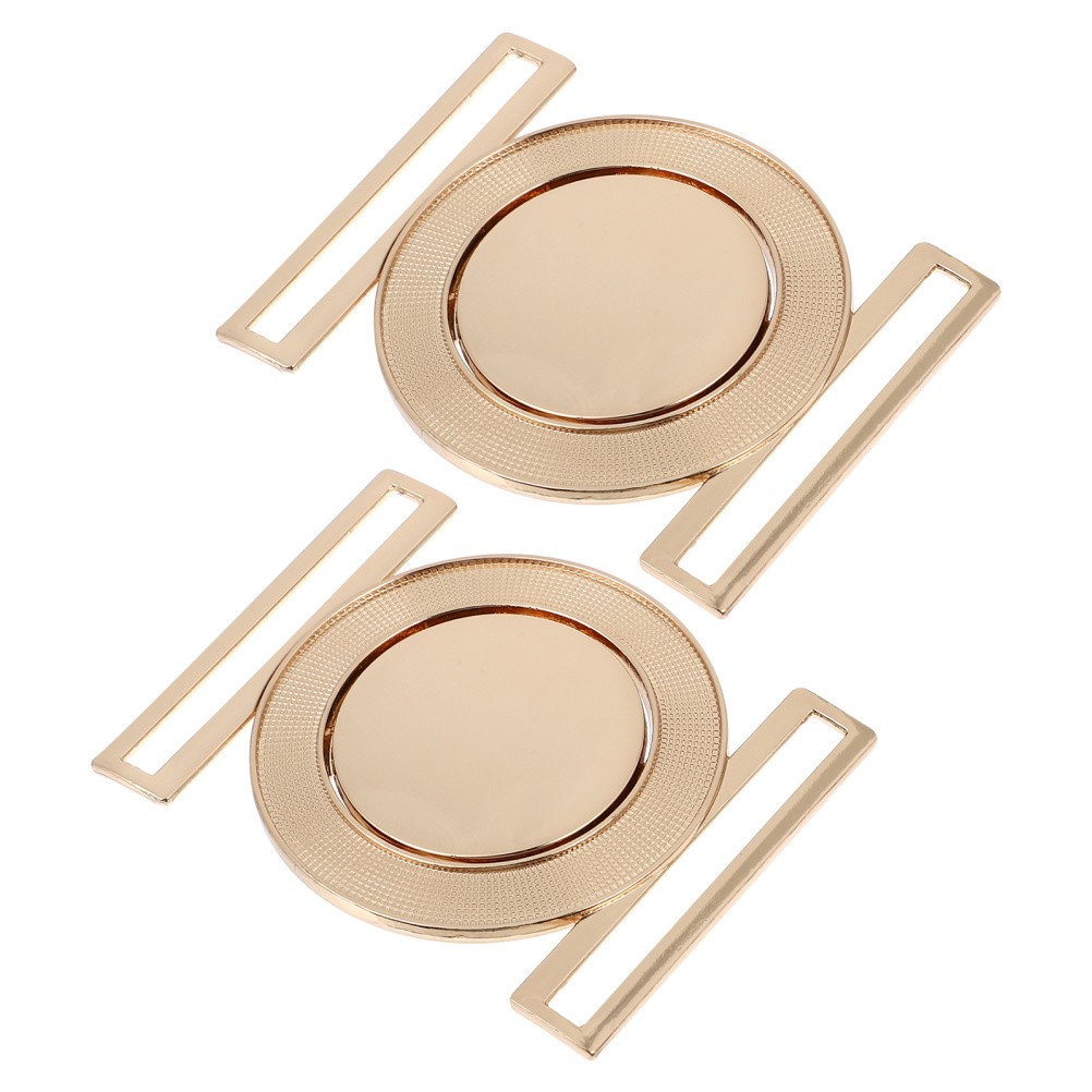 2 Pcs Metal Decorative Buttons Waist Buckle Belt Accessory Women&rsquo;s Boy Buckles