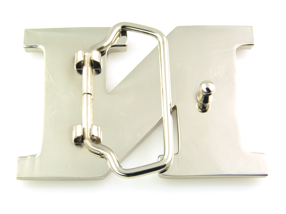 INITIAL « N » METAL STAINLESS STEEL BELT BUCKLE