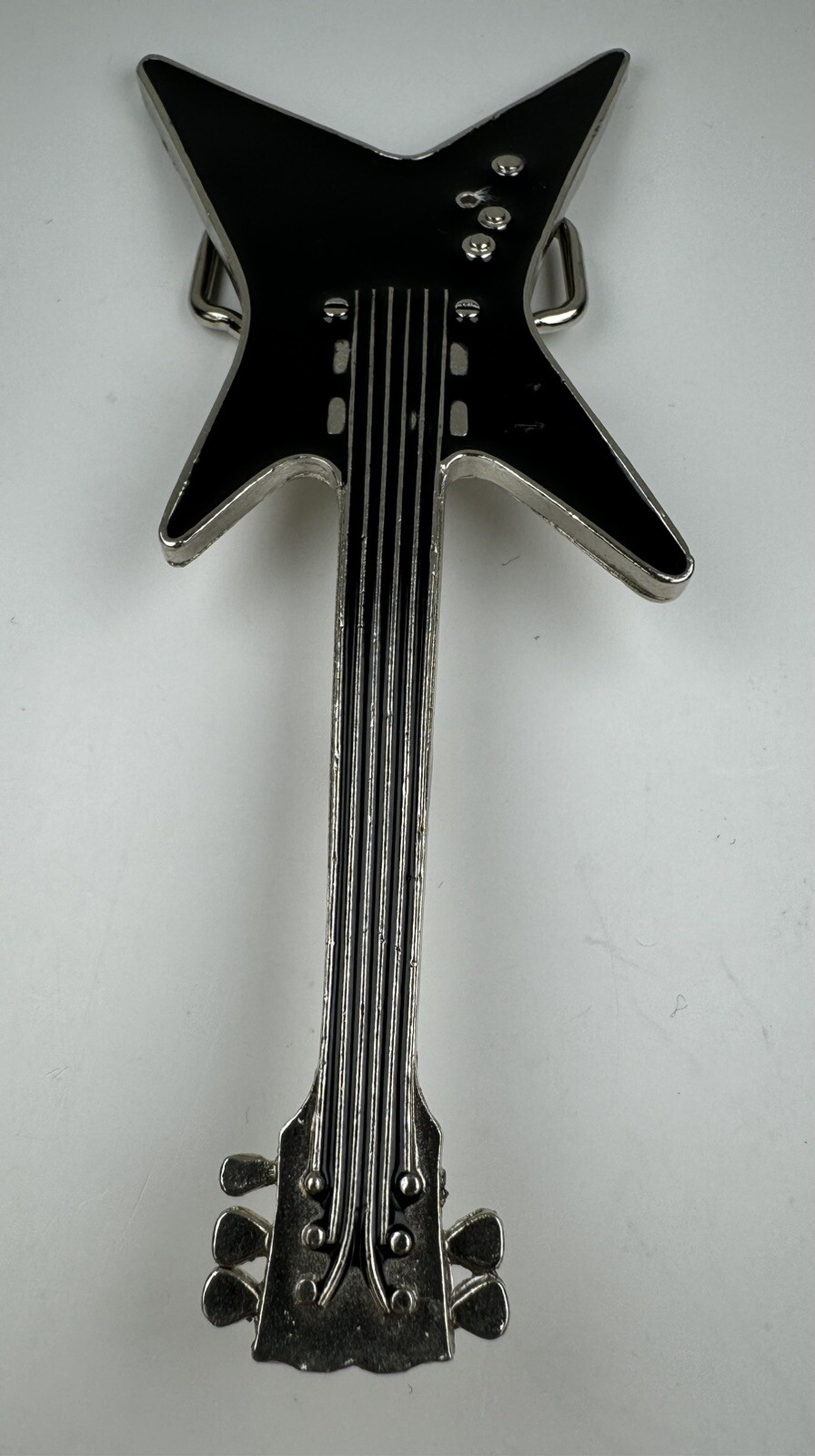 Vintage Electric Guitar Belt Buckle VEECE USA Music Instrument Black Buckle
