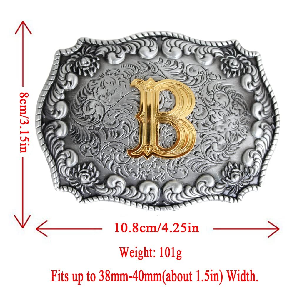 Men&rsquo;s Belt Buckles, English Letter in 3D, Western Style, CowboyAlphabe…