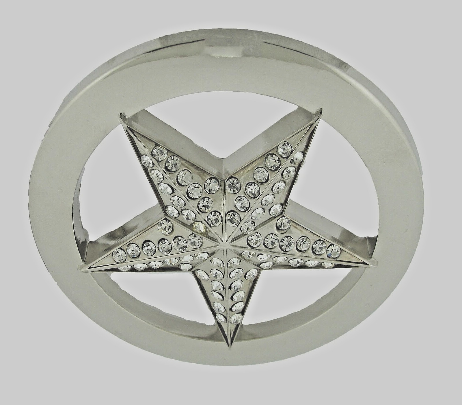 Lone Star Belt Buckle State Texas Bling Star Silver Metal Western Cowboy Cowgirl