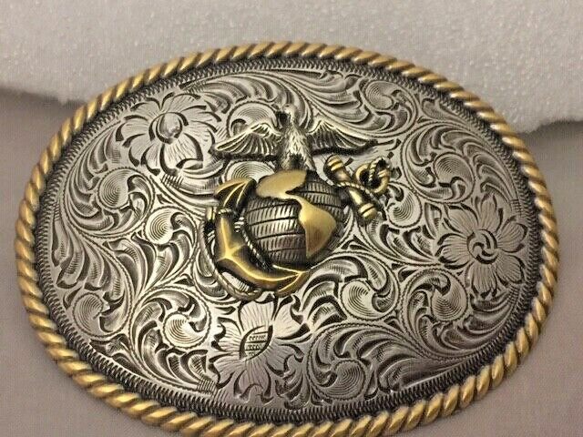 USMC Eagle, Anchor and Globe Western Style Buckle