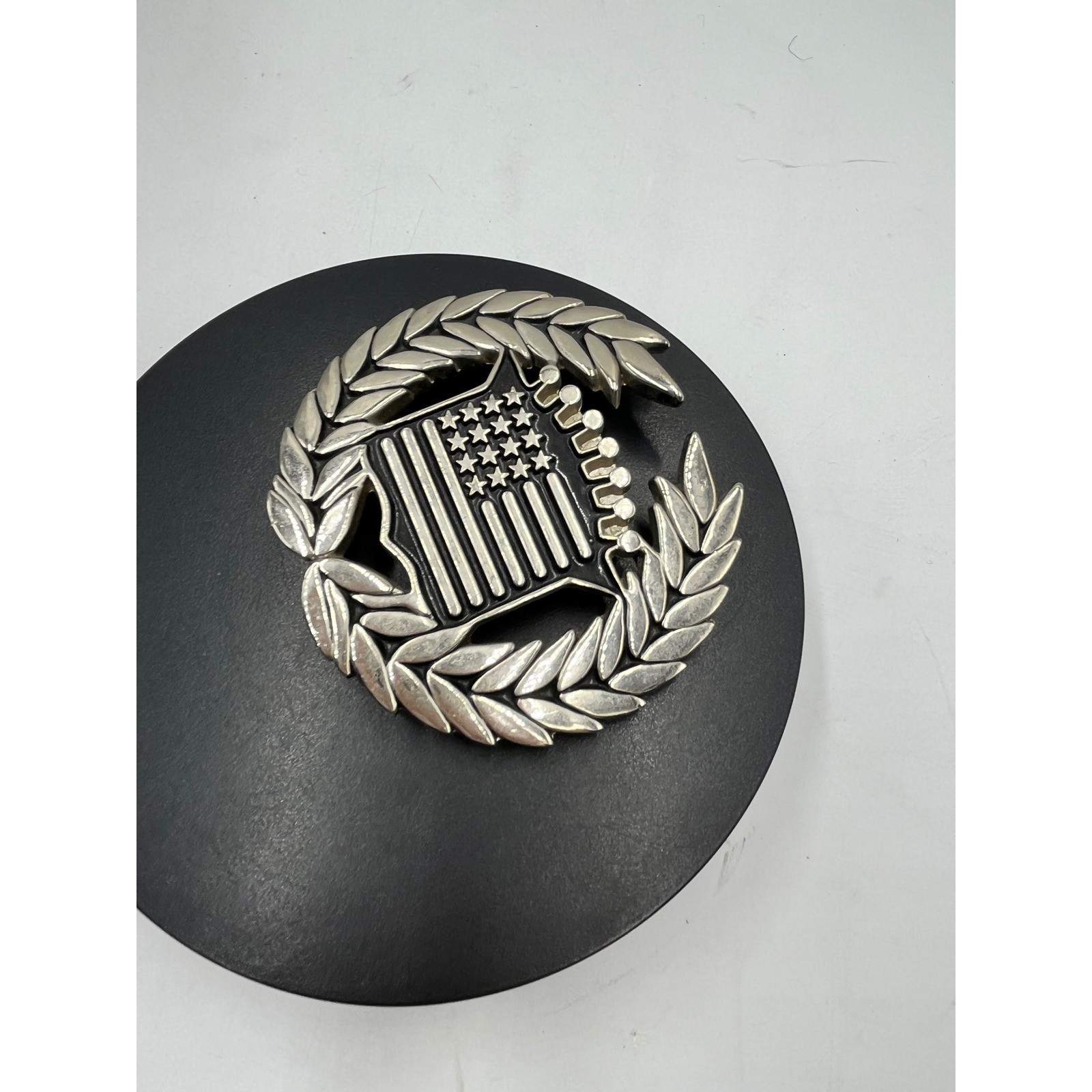 FAMOUS Vintage Cadillac Emblem American Flag Belt Buckle Famous Stars & Stripes